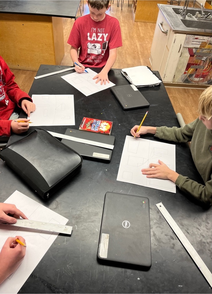 students drawing